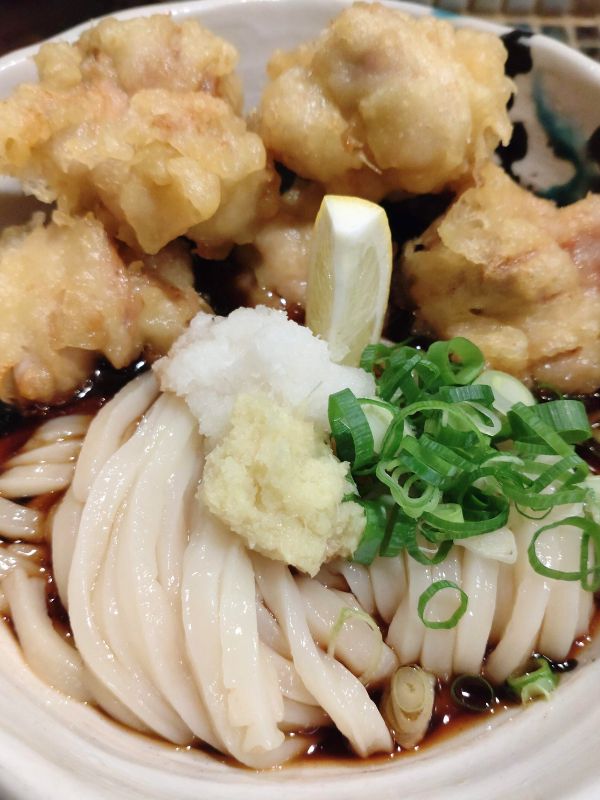 たけうちうどんのとり天ぶっかけ