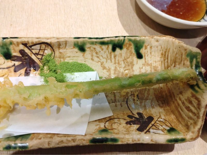 武田水軍のアスパラの天ぷら