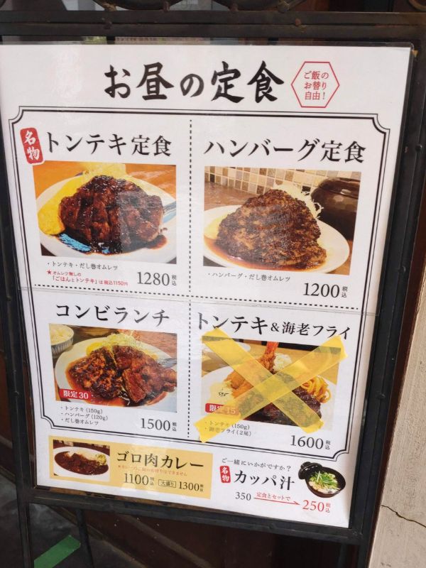 サル食堂のランチメニュー